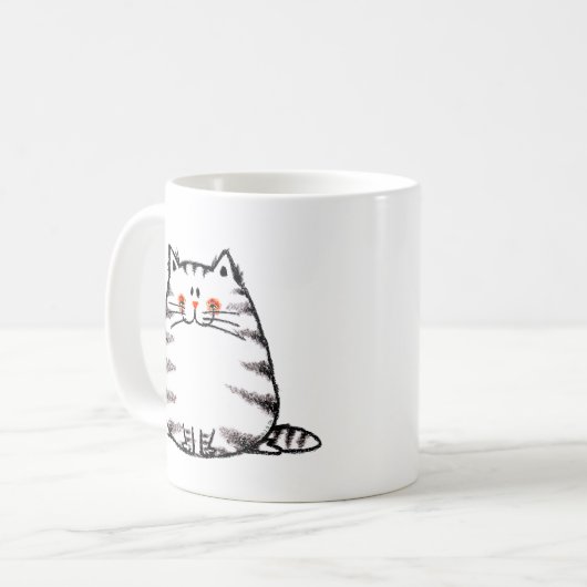 Schattigee Tabby Cat – Kawaii kat voor kattenliefh Koffiemok (Voorkant links)