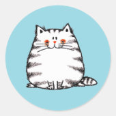 Schattigee Tabby Cat – Kawaii kat voor kattenliefh Ronde Sticker (Voorkant)