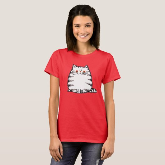 Schattigee Tabby Cat – Kawaii kat voor kattenliefh T-shirt (Voorkant volledig)