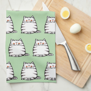 Schattigee Tabby Cat – Kawaii kat voor kattenliefh Theedoek