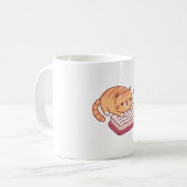 Schattigee Tabby Cat leest een boek Koffiemok (Voorkant links)