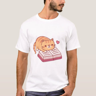 Schattigee Tabby Cat leest een boek T-shirt