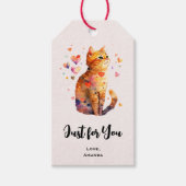 Schattigee Tabby Cat met harten speciaal voor jou Cadeaulabel (Voorkant)