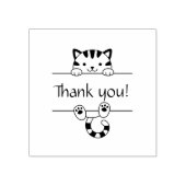 Schattigee Tabby Cat Peeking Dank u Rubberstempel (Afrduk)