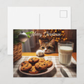 Schattigee Tabby Cat reaching voor kerstkoekjes Feestdagenkaart (Voorkant / Achterkant)