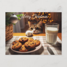 Schattigee Tabby Cat reaching voor kerstkoekjes