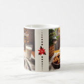 Schattigee Tabby Cat reaching voor kerstkoekjes Koffiemok (Center)