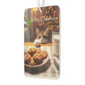 Schattigee Tabby Cat reaching voor kerstkoekjes Luchtverfrisser (Links)