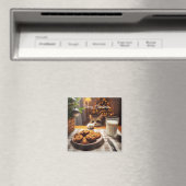 Schattigee Tabby Cat reaching voor kerstkoekjes Magneet (Insitu (Vaatwasser))