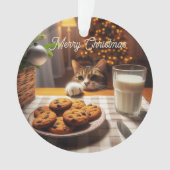 Schattigee Tabby Cat reaching voor kerstkoekjes Ornament (voorkant)