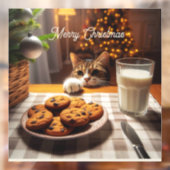 Schattigee Tabby Cat reaching voor kerstkoekjes Raamsticker (Vel 2)