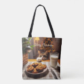 Schattigee Tabby Cat reaching voor kerstkoekjes Tote Bag (Achterkant)