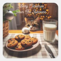 Schattigee Tabby Cat reaching voor kerstkoekjes