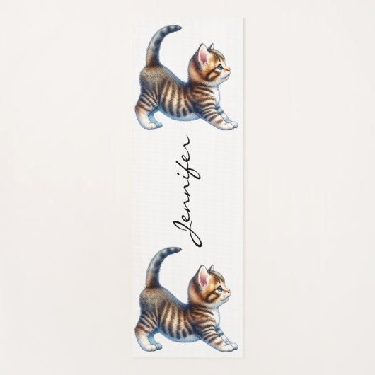 Schattigee Tabby Cat Yoga Mat (Voorkant)