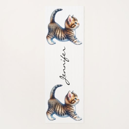 Schattigee Tabby Cat Yoga Mat (Achterkant)