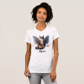 Schattigee Tabby Demon en Angel Cat T-shirt (Voorkant volledig)