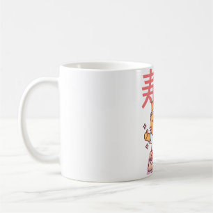Schattigee Tabby kat en japans sushi Koffiemok
