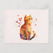 Schattigee Tabby Kat met Harten Briefkaart (Voorkant)