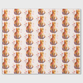 Schattigee Tabby Kat met Harten Cadeaupapier (Vlak)