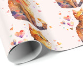 Schattigee Tabby Kat met Harten Cadeaupapier (Rol Hoek)