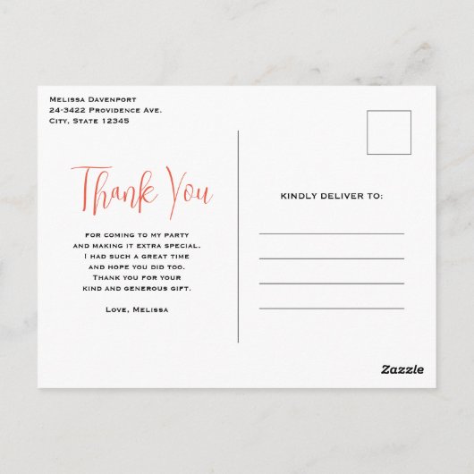 Schattigee Tabby Kat met harten Dank U Briefkaart (Achterkant)