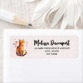 Schattigee Tabby Kat met Harten Etiket (Insitu)