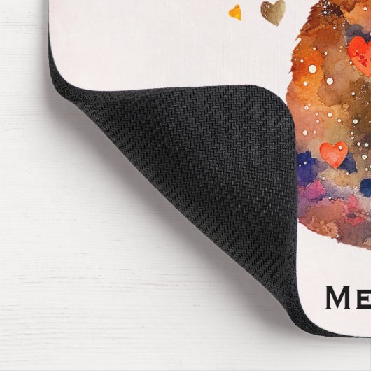 Schattigee Tabby Kat met Harten Muismat (Hoek)