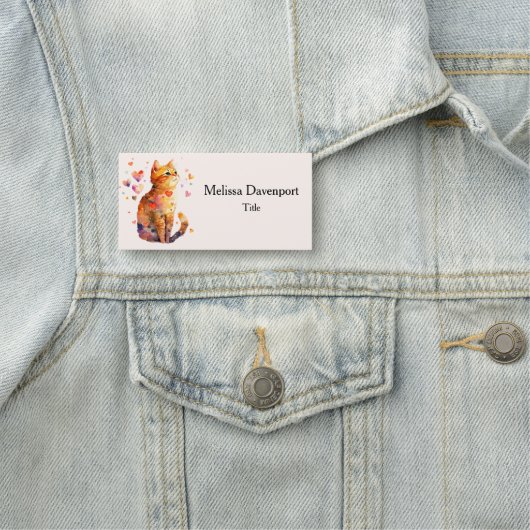 Schattigee Tabby Kat met Harten Naamplaatje (In situ)