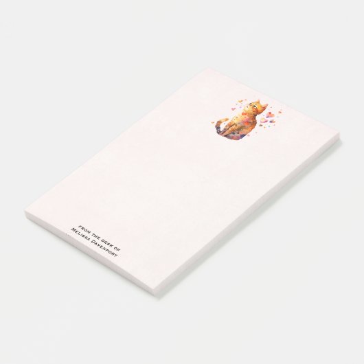 Schattigee Tabby Kat met Harten Post-it® Notes (Schuin)