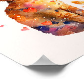 Schattigee Tabby Kat met Harten Poster (Hoek)