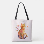Schattigee Tabby Kat met Harten Tote Bag (Achterkant)
