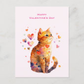Schattigee Tabby Kat met Harten Valentijnsdag Feestdagenkaart (Voorkant)