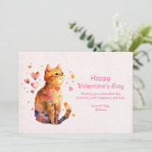 Schattigee Tabby Kat met Harten Valentijnsdag Feestdagenkaart (Staand voorkant)