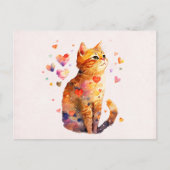 Schattigee Tabby Kat met Harten Valentijnsdag Feestdagenkaart (Voorkant)