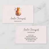 Schattigee Tabby Kat met Harten Visitekaartje (Voorkant / Achterkant)