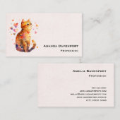 Schattigee Tabby Kat met Harten Visitekaartje (Voorkant / Achterkant)