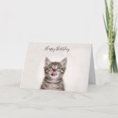 Schattigee Tabby Kitten verjaardagskaart Kaart (Voorkant)
