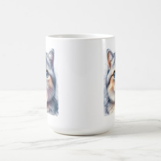 Schattigee Tabby Kitty Kat Blowing Bubble Gum Kwek Koffiemok (Center)