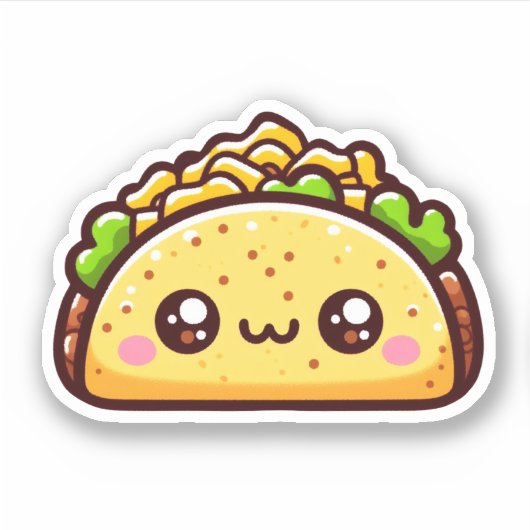 Schattigee Taco Custom-Cut Vinyl Stickers (Voorkant)