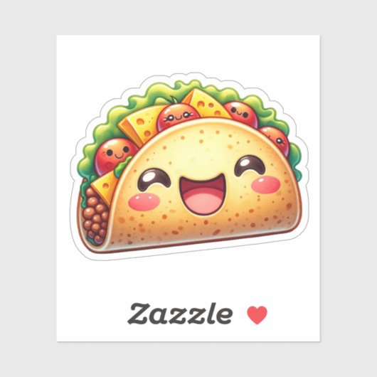 Schattigee Taco Custom-Cut Vinyl Stickers (Vel)