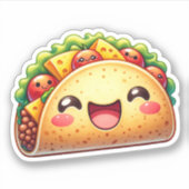 Schattigee Taco Custom-Cut Vinyl Stickers (Voorkant)