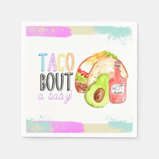Schattigee taco Fiesta babyshower party servet (Voorkant)