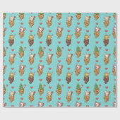 Schattigee Taiyaki Ice Cream Dessert Kawaii Cat Bl Cadeaupapier (Vlak)