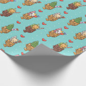 Schattigee Taiyaki Ice Cream Dessert Kawaii Cat Bl Cadeaupapier (Hoek)