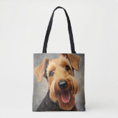 SCHATTIGEE TAN & BROWN WELSH TERRIER DOG TOTE BAG (Voorkant)