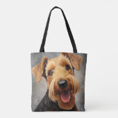 SCHATTIGEE TAN & BROWN WELSH TERRIER DOG TOTE BAG (Achterkant)