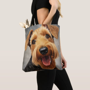SCHATTIGEE TAN & BROWN WELSH TERRIER DOG TOTE BAG