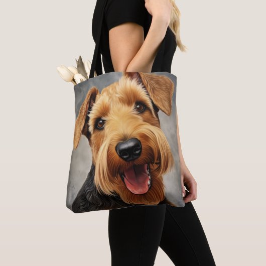 SCHATTIGEE TAN & BROWN WELSH TERRIER DOG TOTE BAG (Dichtbij)