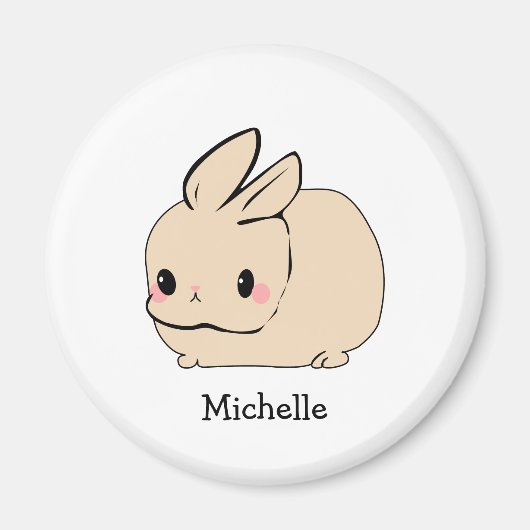 Schattigee Tan Bunny Illustratie Gepersonaliseerde Magneet (Voorkant)