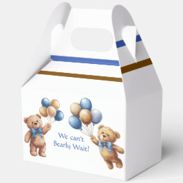 Schattigee Tan Teddybeer met ballonnen Boy Baby sh Bedankdoosjes